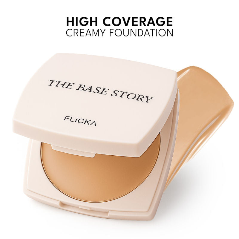 Flicka The Base Story Foundation High Coverage Satin Matte Finish Lightweight Waterproof