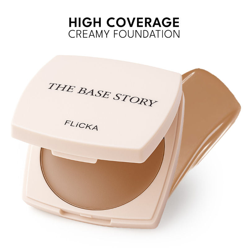 Flicka The Base Story Foundation High Coverage Satin Matte Finish Lightweight Waterproof