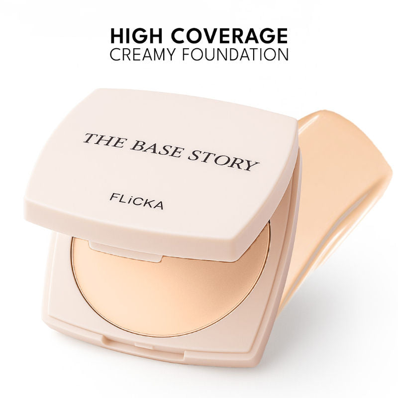 Flicka The Base Story Foundation High Coverage Satin Matte Finish Lightweight Waterproof