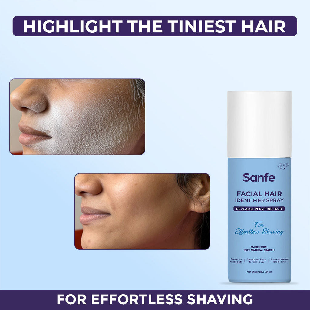 Sanfe Hair Identifier Spray, Pre-Shave Spray For Women, Reveals Fine Hair For Close Shave