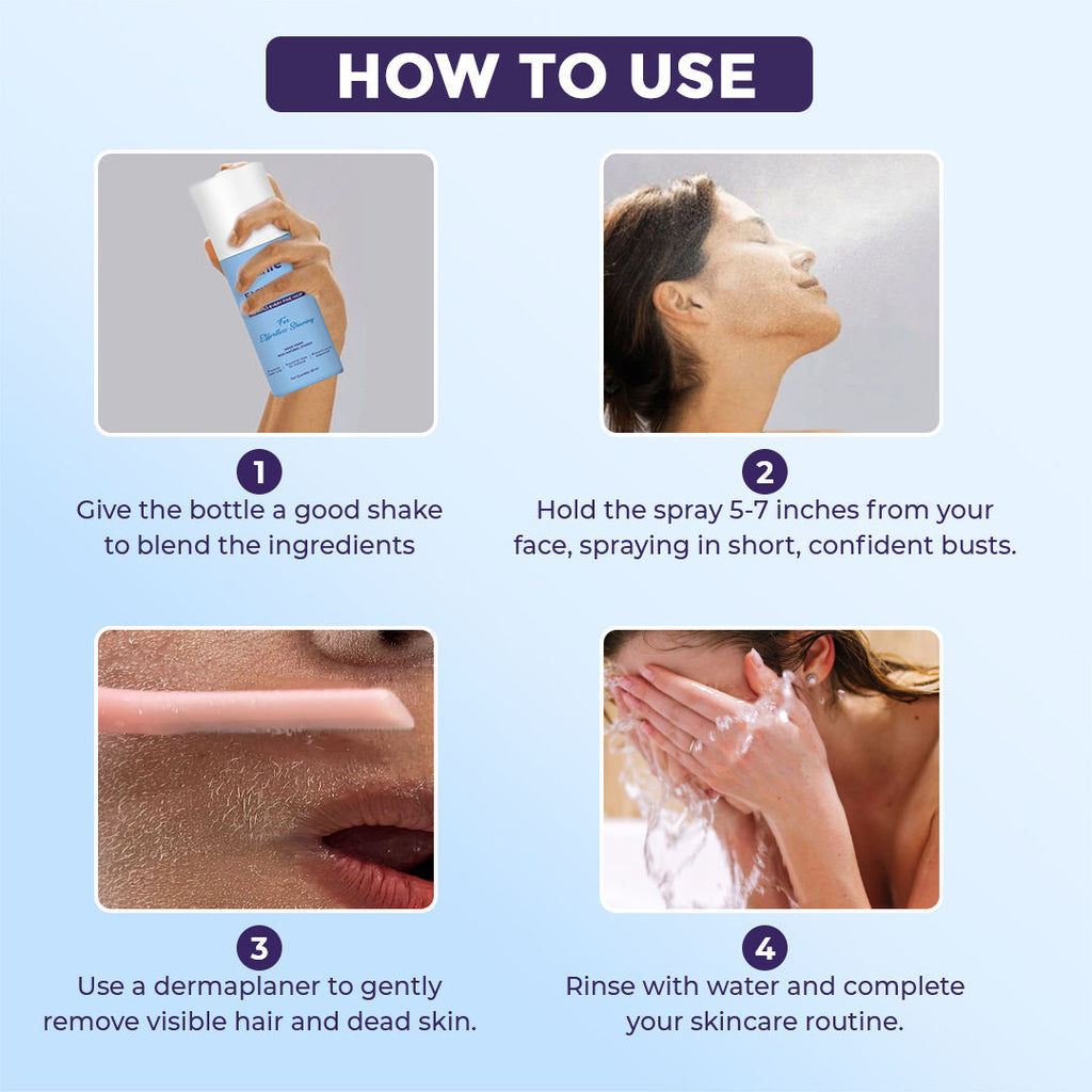 Sanfe Hair Identifier Spray, Pre-Shave Spray For Women, Reveals Fine Hair For Close Shave