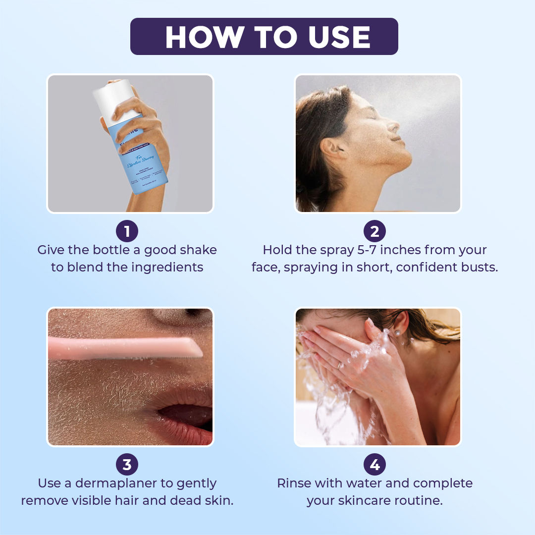 Sanfe Hair Identifier Spray, Pre-Shave Spray For Women, Reveals Fine Hair For Close Shave