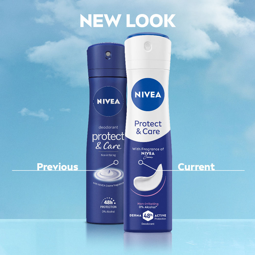 NIVEA WoMEN Deodorant, Protect & Care, Non-Irritating & 48h Protection with NIVEA Creme Fragrance
