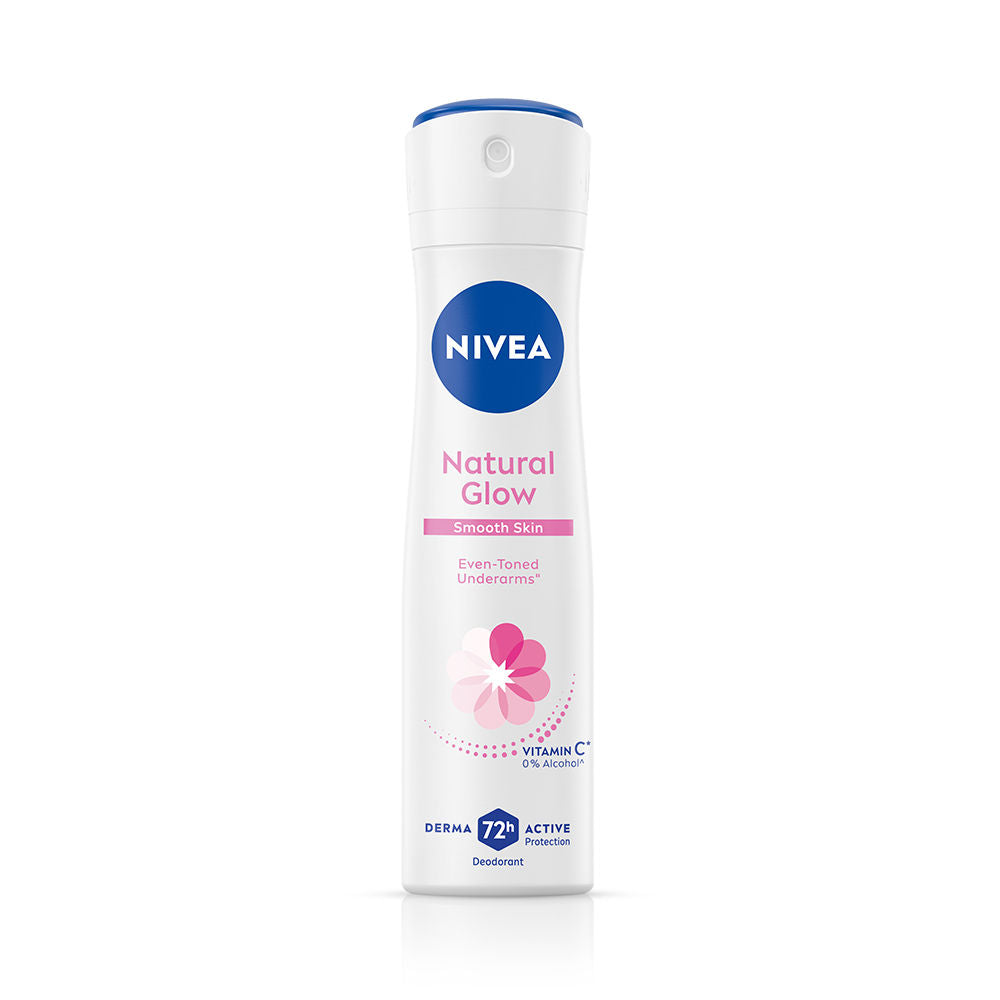 NIVEA Natural Glow Smooth Skin Deo - Mulethi Extracts & 0% Alcohol - For Even Tone Underarms & 72H Odour Protection