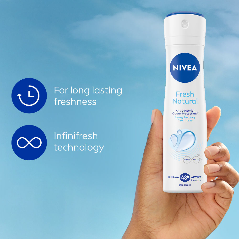 NIVEA Women Deodorant, Fresh Natural, Long Lasting Freshness & 48h Protection