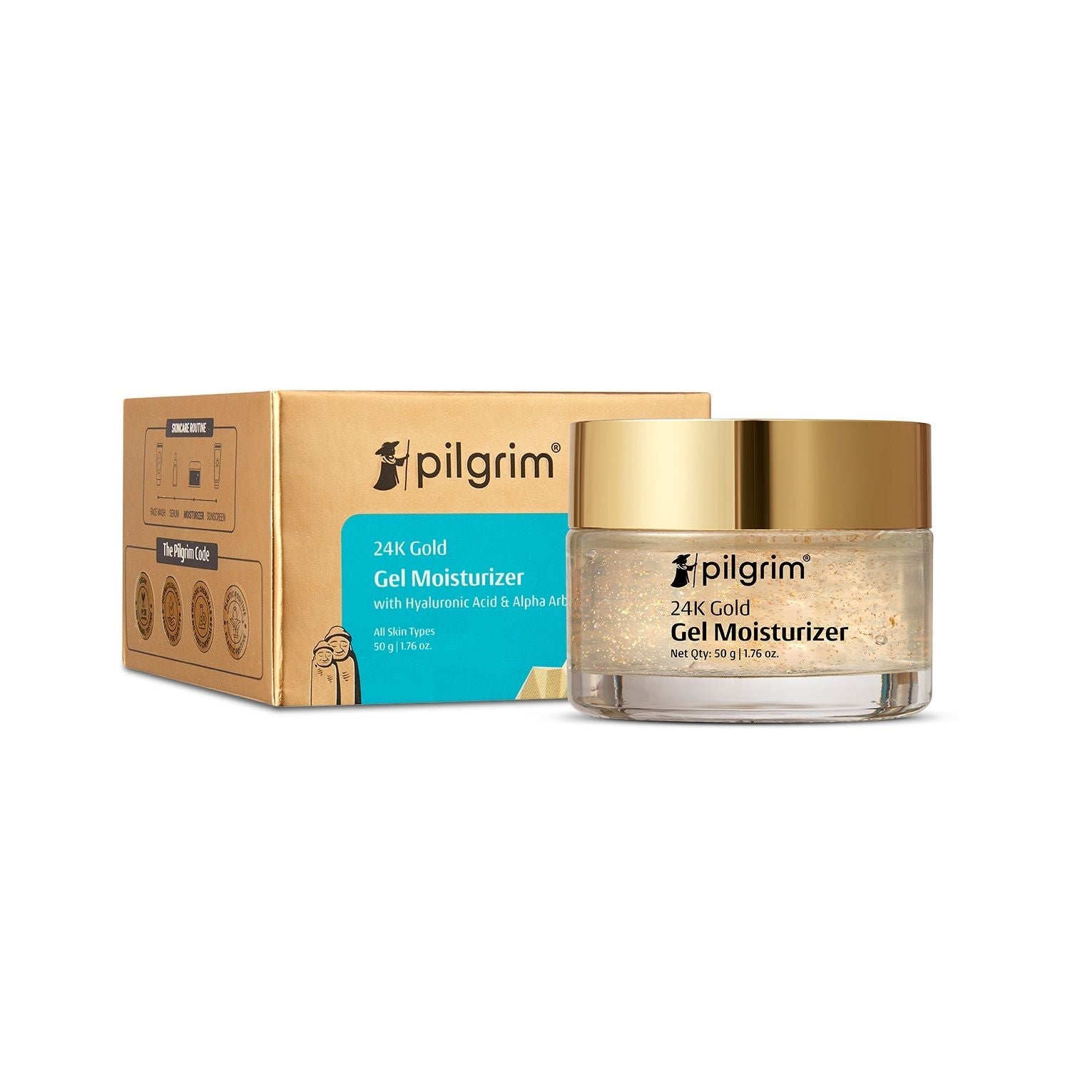 Pilgrim 24k Gold Gel Moisturizer With Hyaluronic Acid & Alpha Arbutin