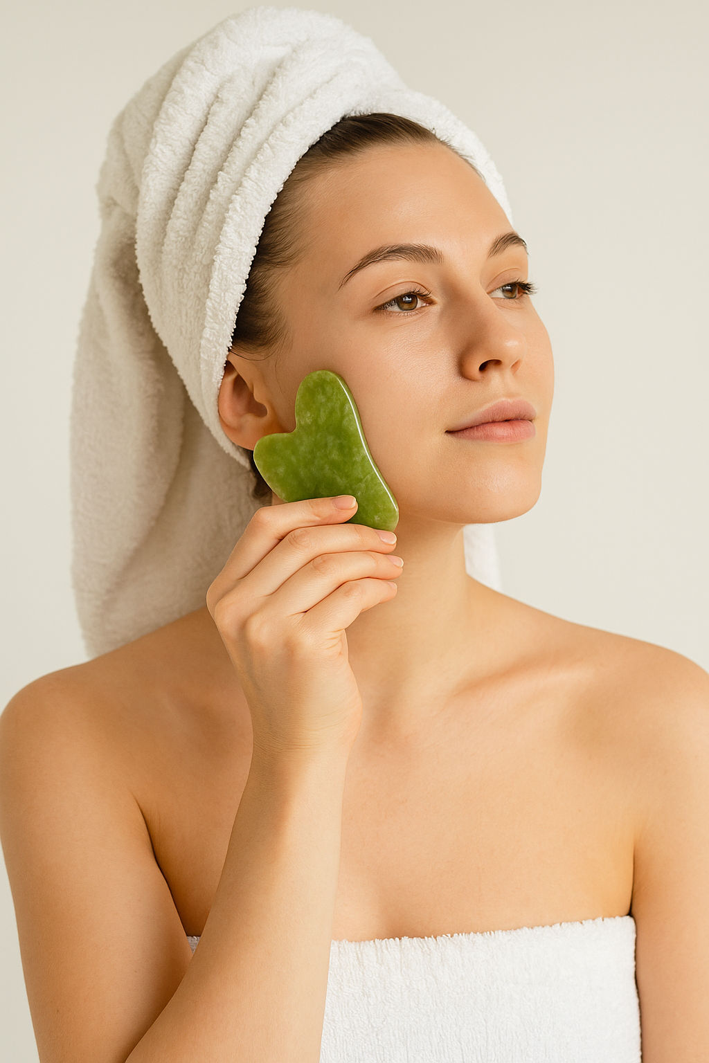 Kayanara Original Jade Stone Gua Sha for Face, Neck & Under Eye, Reduces Puffiness & Wrinkles