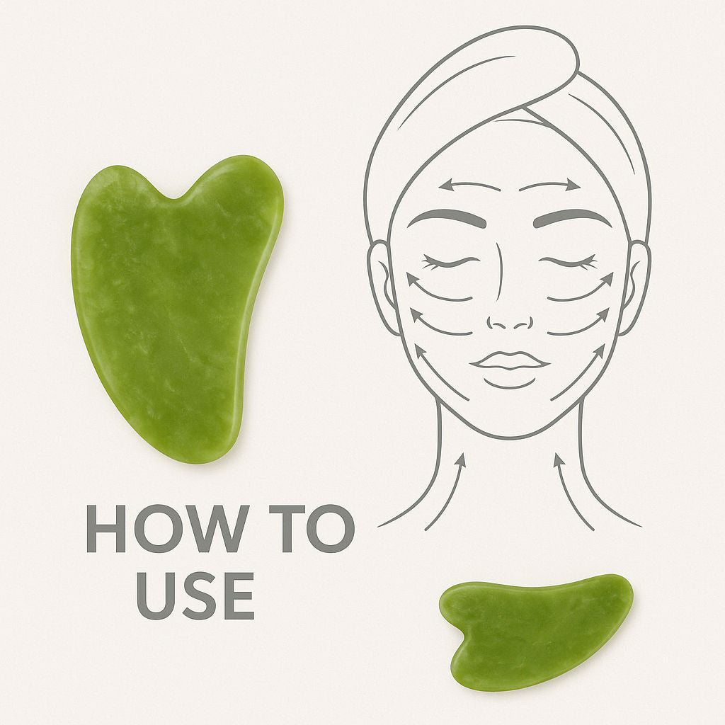 Kayanara Original Jade Stone Gua Sha for Face, Neck & Under Eye, Reduces Puffiness & Wrinkles
