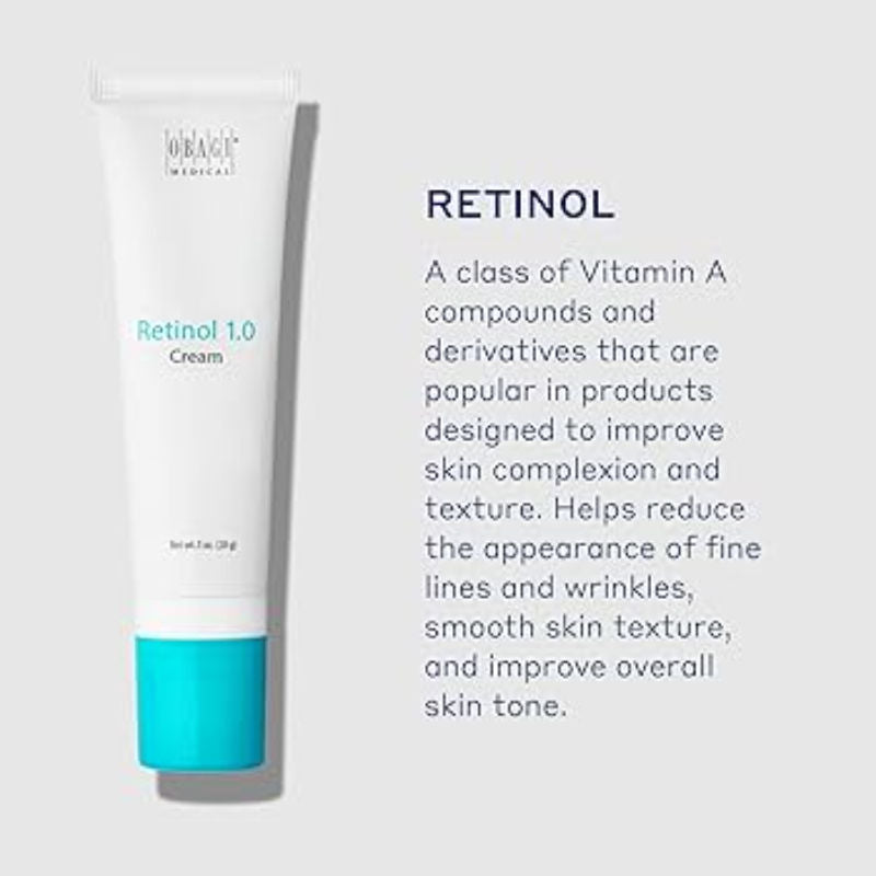 Obagi Retinol 1.0 Cream - Reduce The Appearance Of Fine Lines, Wrinkles & Promotes Even Skin Tone.