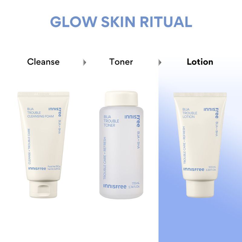Innisfree Bija Trouble Care Lotion With Salicylic Acid For Oily, Combination Skin - Provides Smooth Skin
