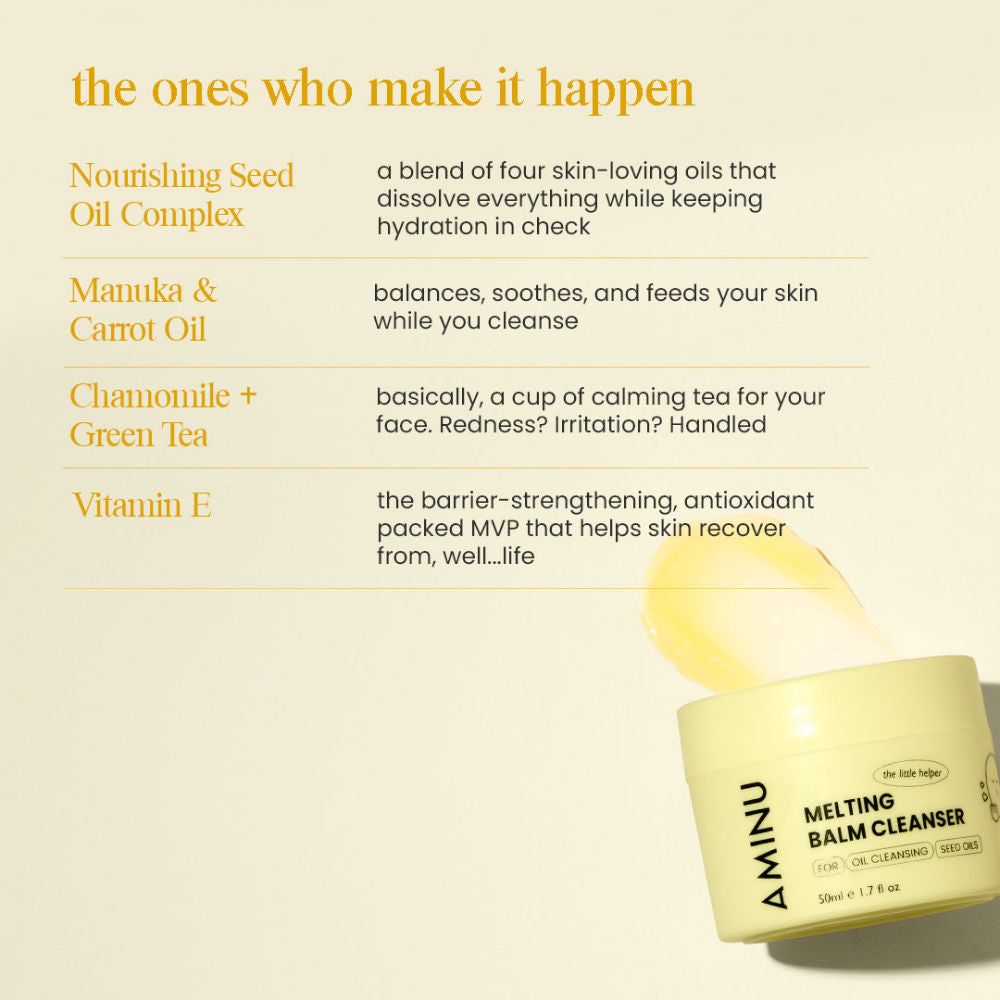 Aminu Melting Balm Cleanser - Oil-based Cleanser & Makeup Remover that does not sting the eye