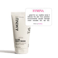 Aminu AHA Body Wash – Exfoliating Cleanser for Brighter, Smoother Skin, 5 AHAs + Charcoal Detox
