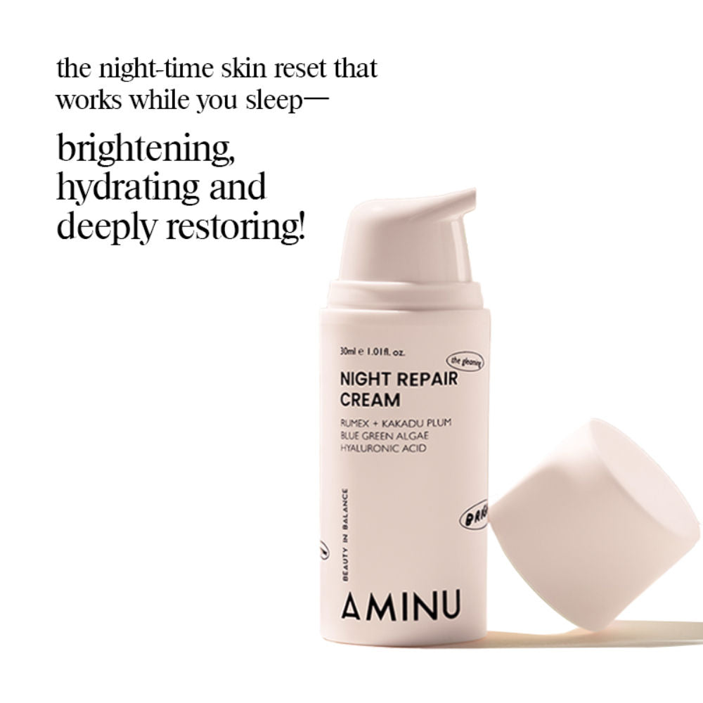 Aminu Night Repair Cream-Brightening Moisturizer for Uneven Tone & Dark Spots-Niacinamide + Vit C+HA