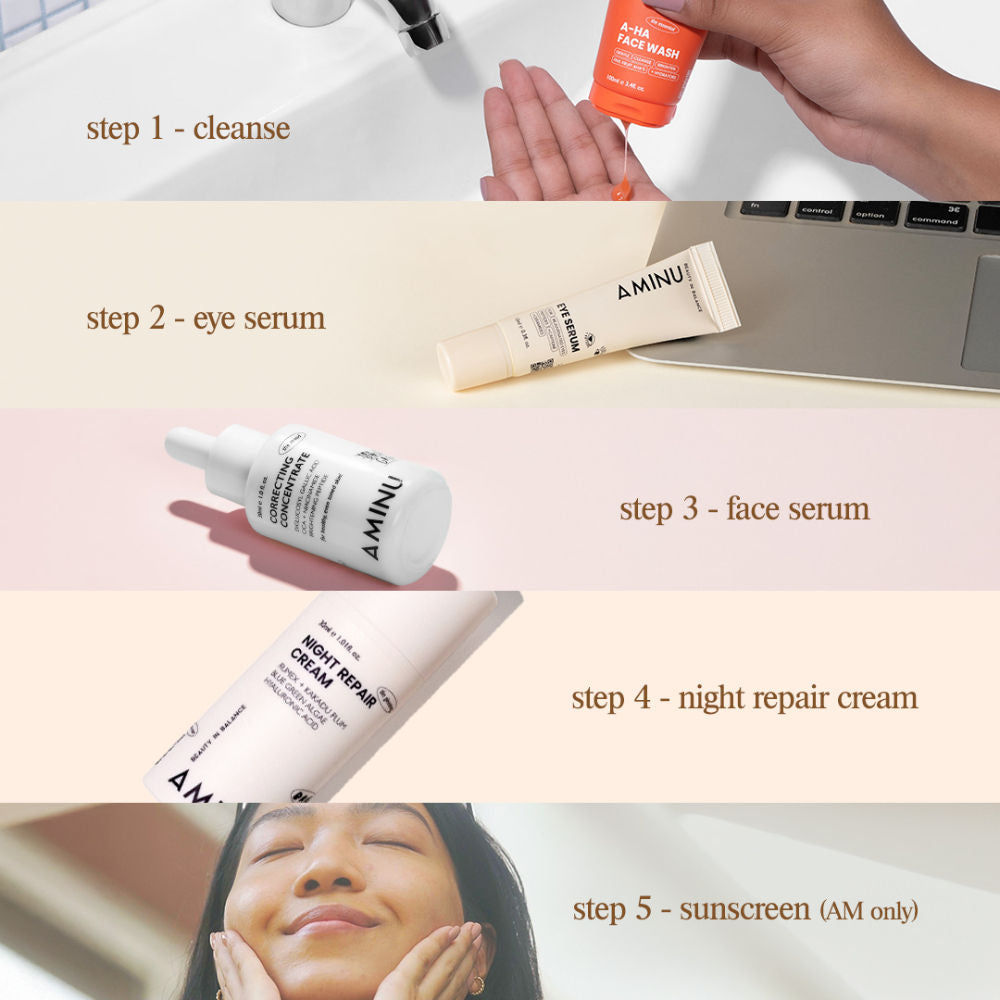 Aminu Night Repair Cream-Brightening Moisturizer for Uneven Tone & Dark Spots-Niacinamide + Vit C+HA