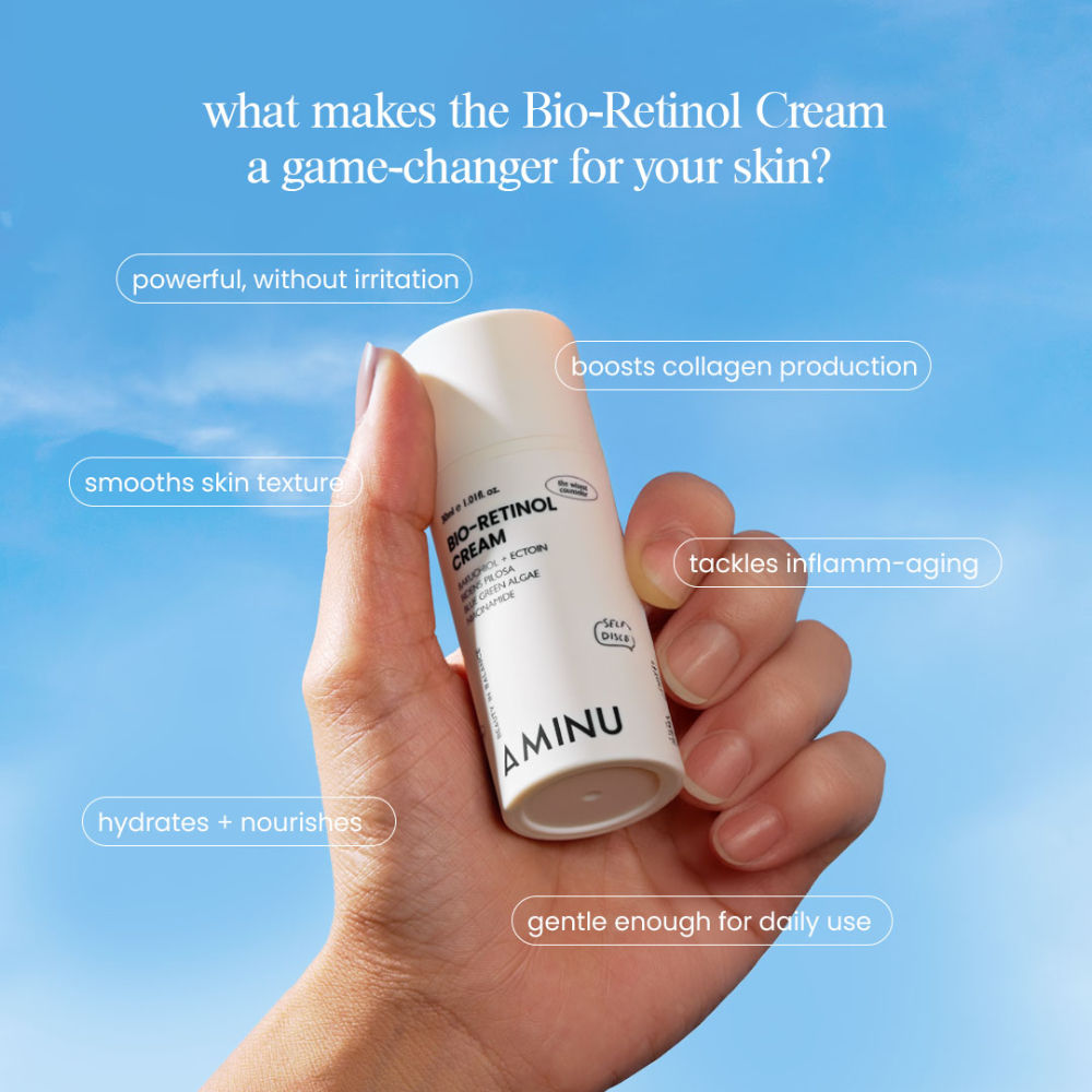 Aminu BioRetinol Cream-Bakuchiol + Niacinamide + Ectoin to renew skin,strengthen barrier,fight aging