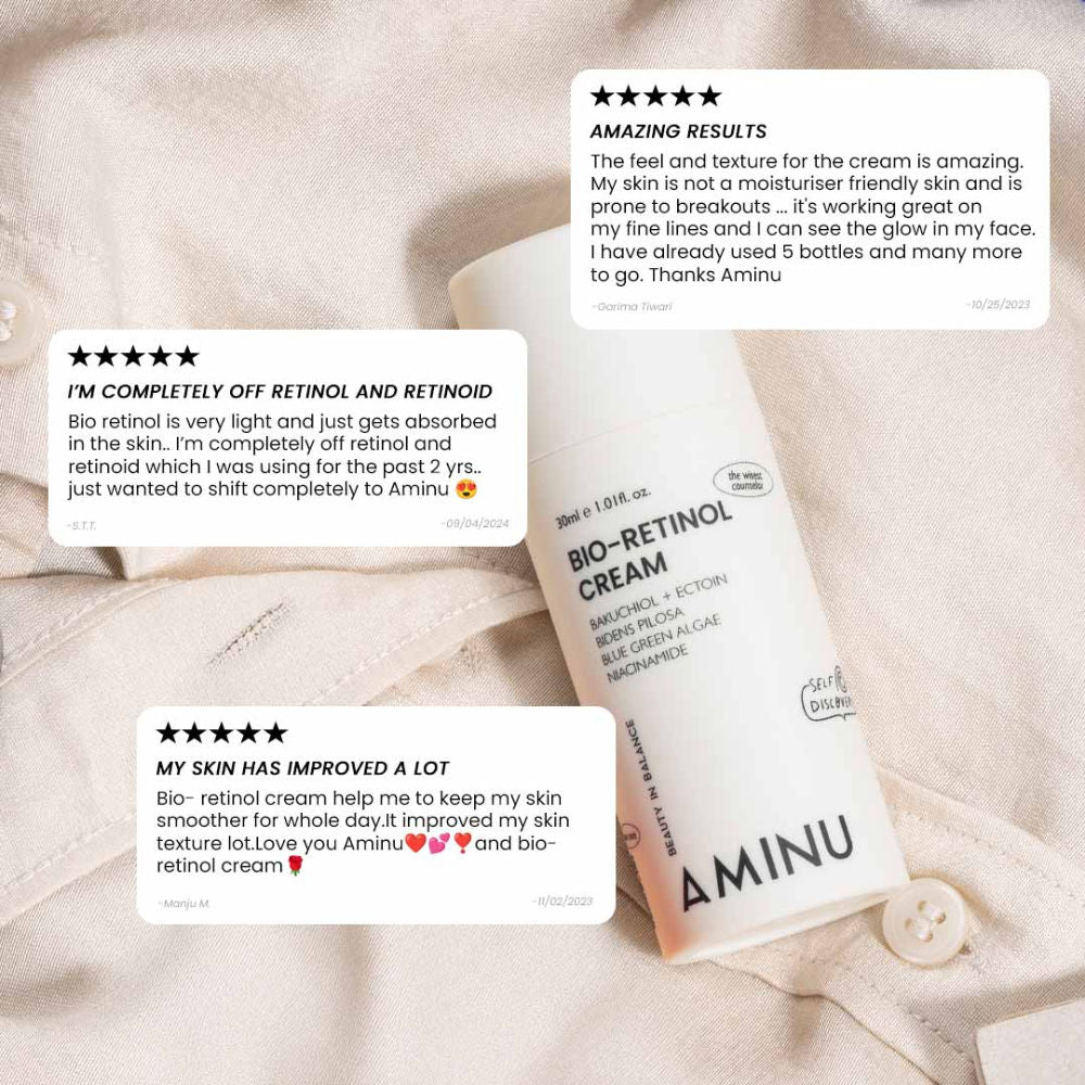 Aminu BioRetinol Cream-Bakuchiol + Niacinamide + Ectoin to renew skin,strengthen barrier,fight aging
