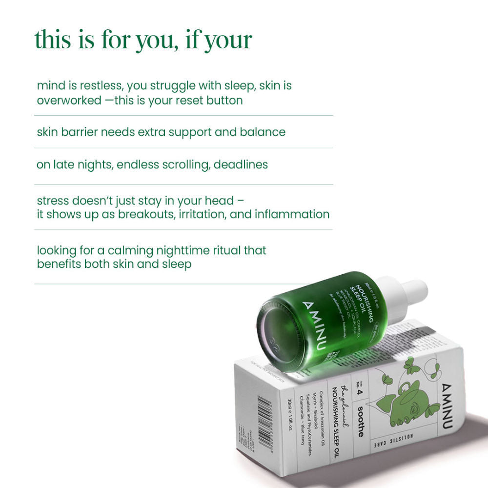 Aminu Nourishing Sleep Oil Overnight Repair for Redness, Breakouts, Sensitivity & Irritation