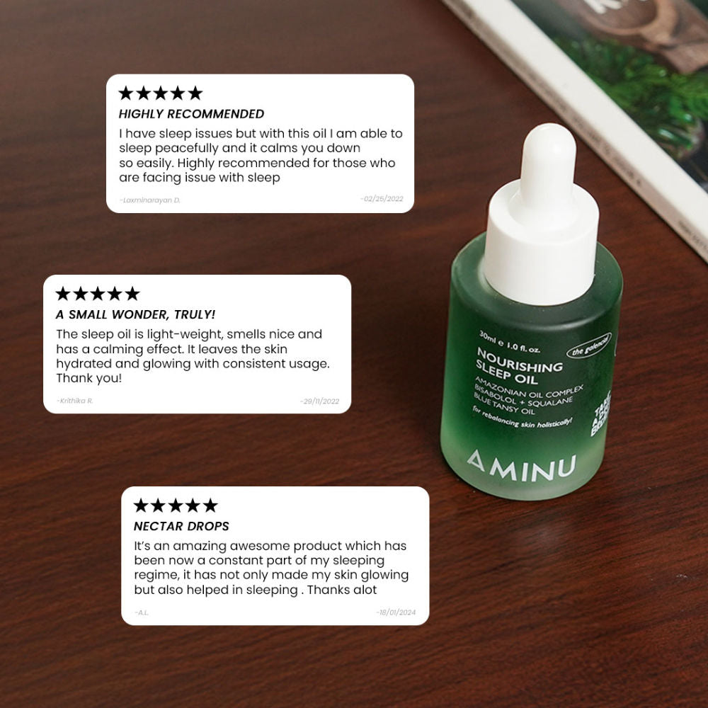 Aminu Nourishing Sleep Oil Overnight Repair for Redness, Breakouts, Sensitivity & Irritation