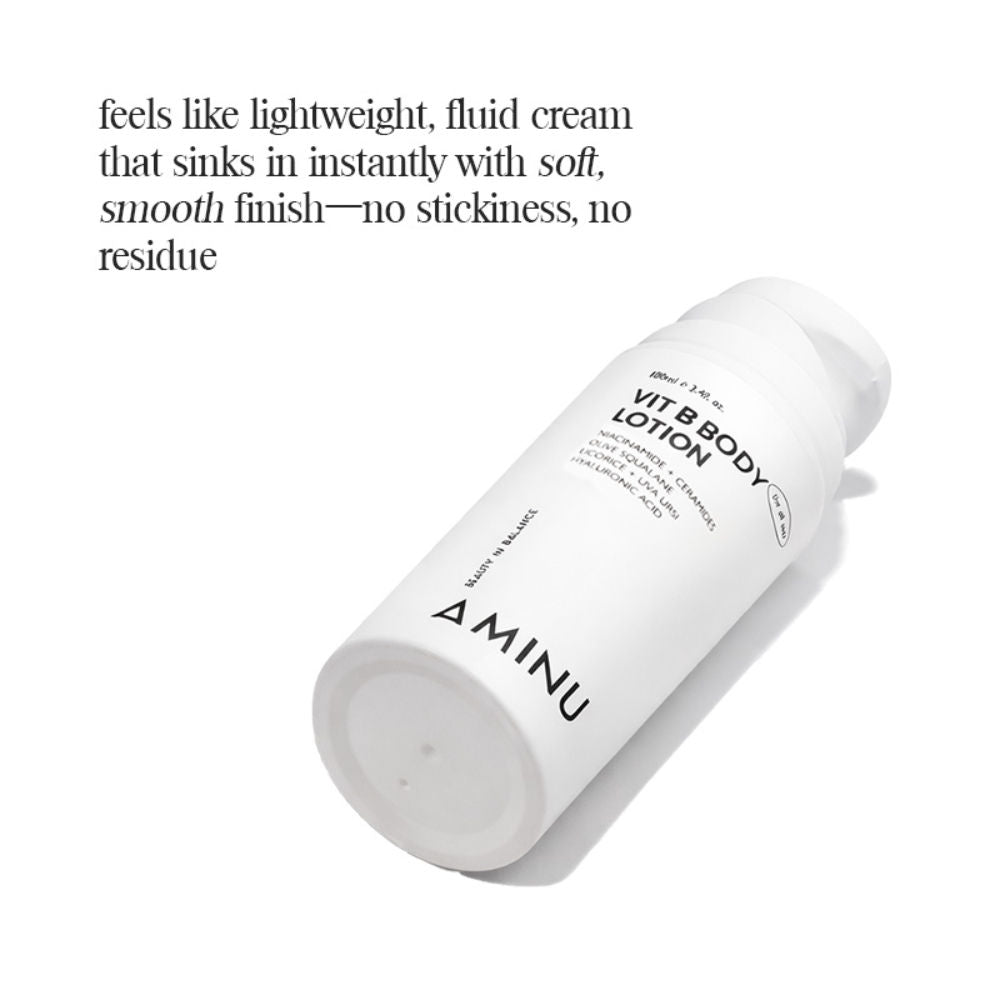 Aminu VitB Body Lotion Brightening, Nourishing, Barrier-Repair Niacinamide + HA + Antioxidants