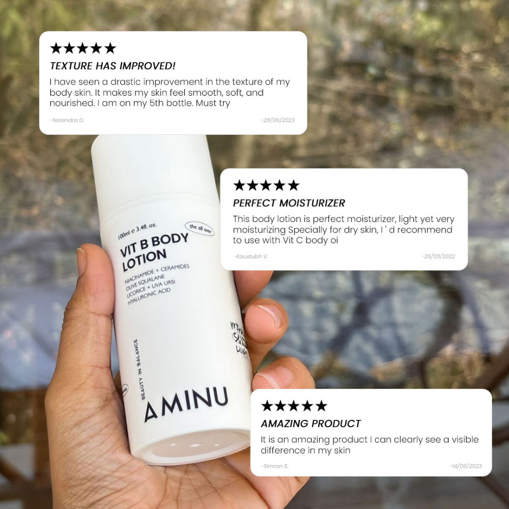Aminu VitB Body Lotion Brightening, Nourishing, Barrier-Repair Niacinamide + HA + Antioxidants