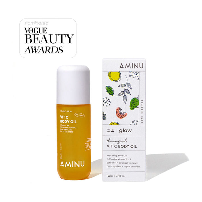 Vit C Body Oil for Brightening, Dryness, Uneven Tone & Texture, Dullness – Non-greasy, Nourishing