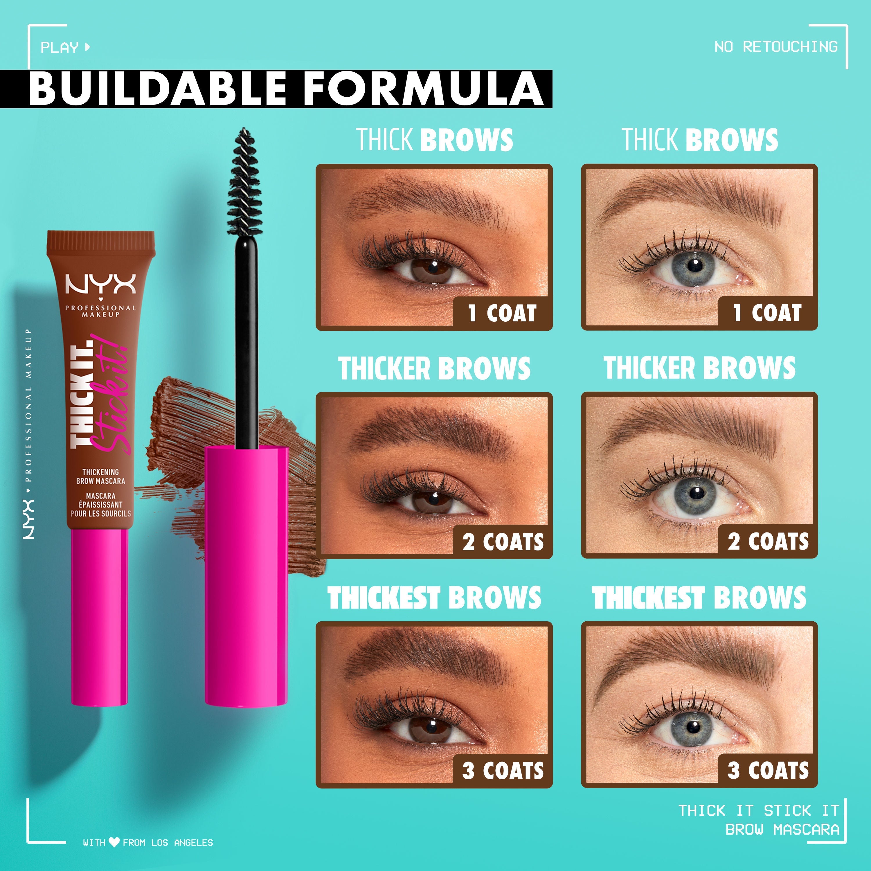 NYX Professional Makeup Thick It Stick It Brow Mascara - Brunette