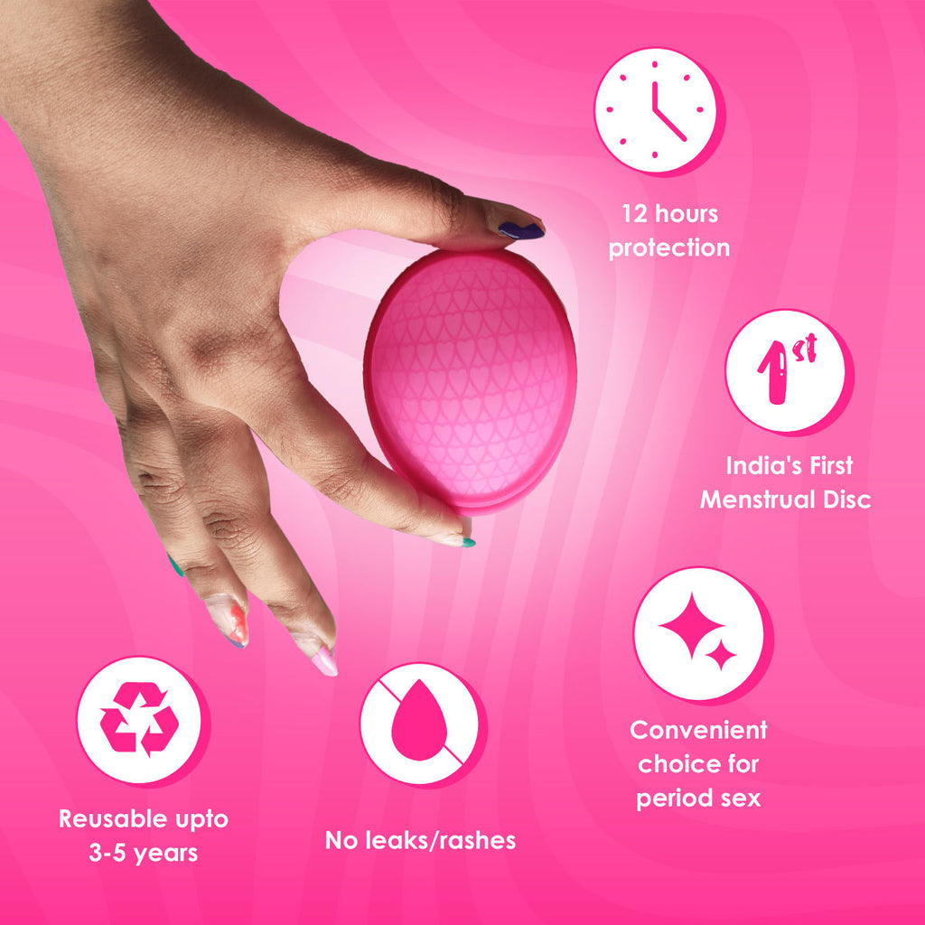 Lemme Be Reusable Menstrual Disc - Medium SizeZ Disc - 100% Medical Grade Silicone