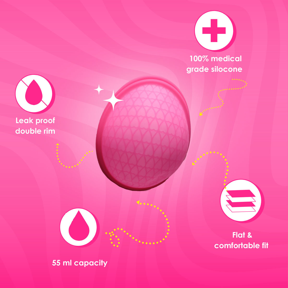 Lemme Be Reusable Menstrual Disc - Medium SizeZ Disc - 100% Medical Grade Silicone