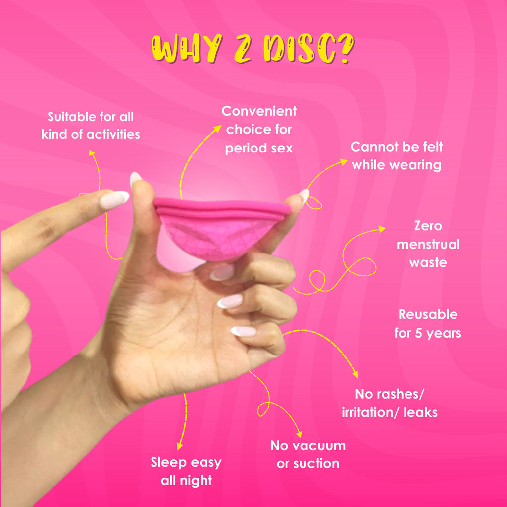Lemme Be Reusable Menstrual Disc - Medium SizeZ Disc - 100% Medical Grade Silicone