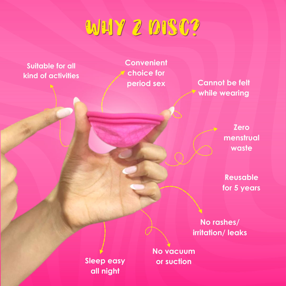 Lemme Be Reusable Menstrual Disc - Medium SizeZ Disc - 100% Medical Grade Silicone