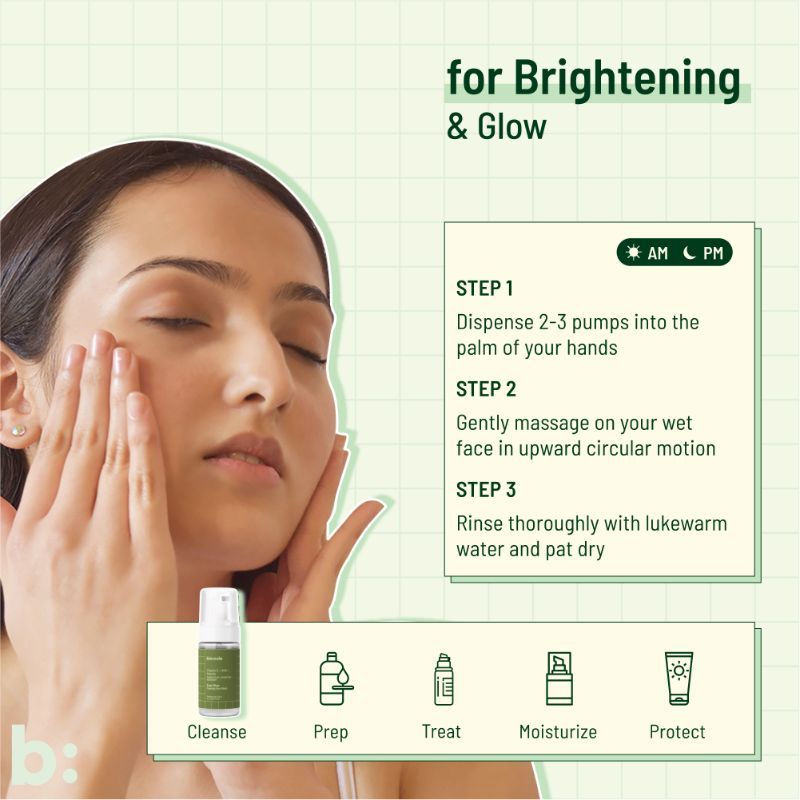 Biocule Ever Glow Vitamin C Foaming Face Wash With AHA & Arbutin For All Skin