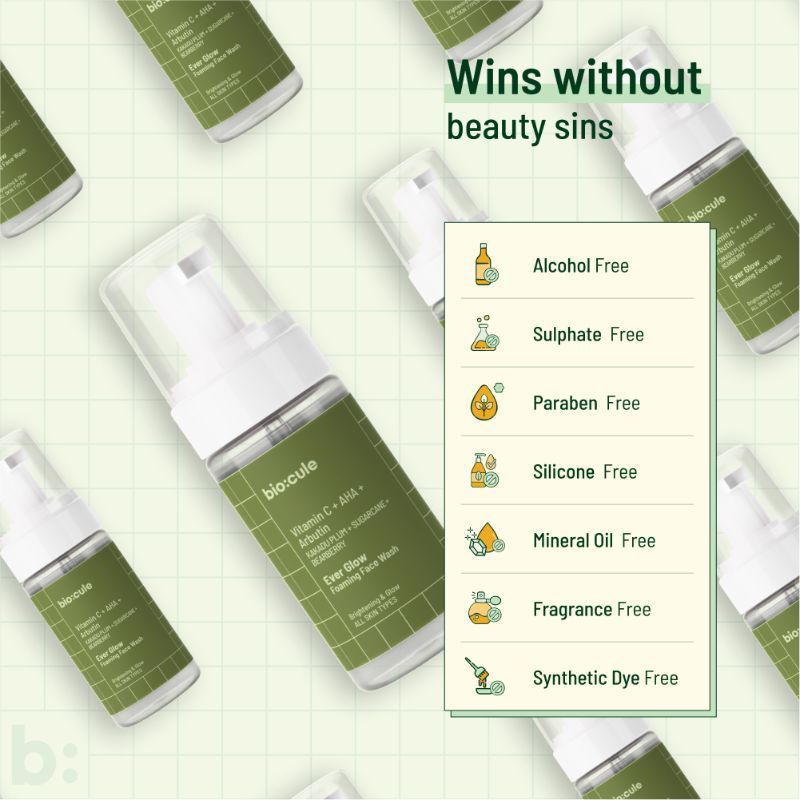Biocule Ever Glow Vitamin C Foaming Face Wash With AHA & Arbutin For All Skin