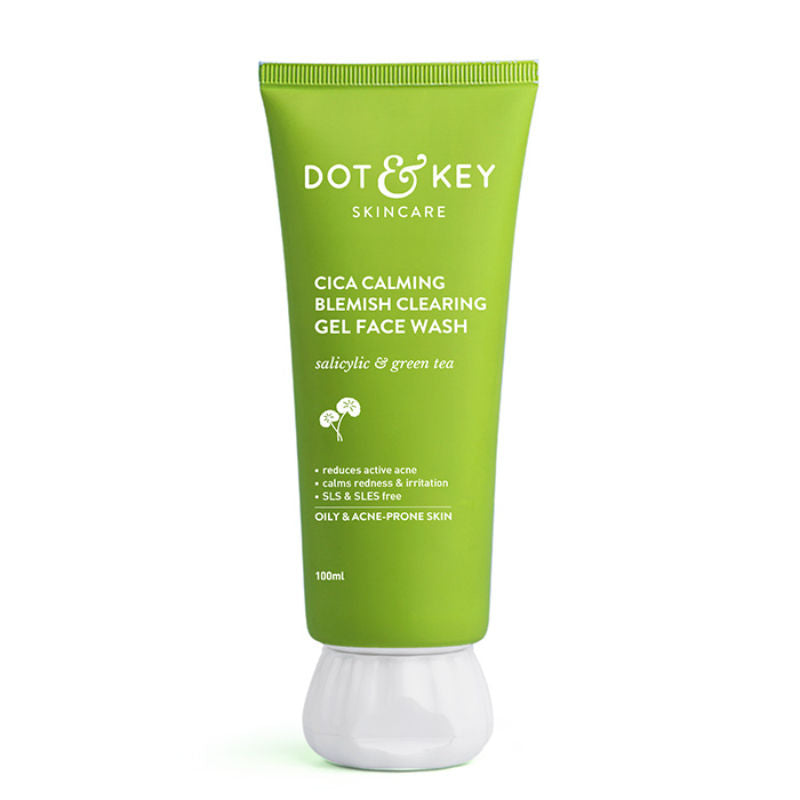 Dot & Key Cica Salicylic & Green Tea Facewash For Acne Prone Skin, Cleanses Pores & Excess Oil