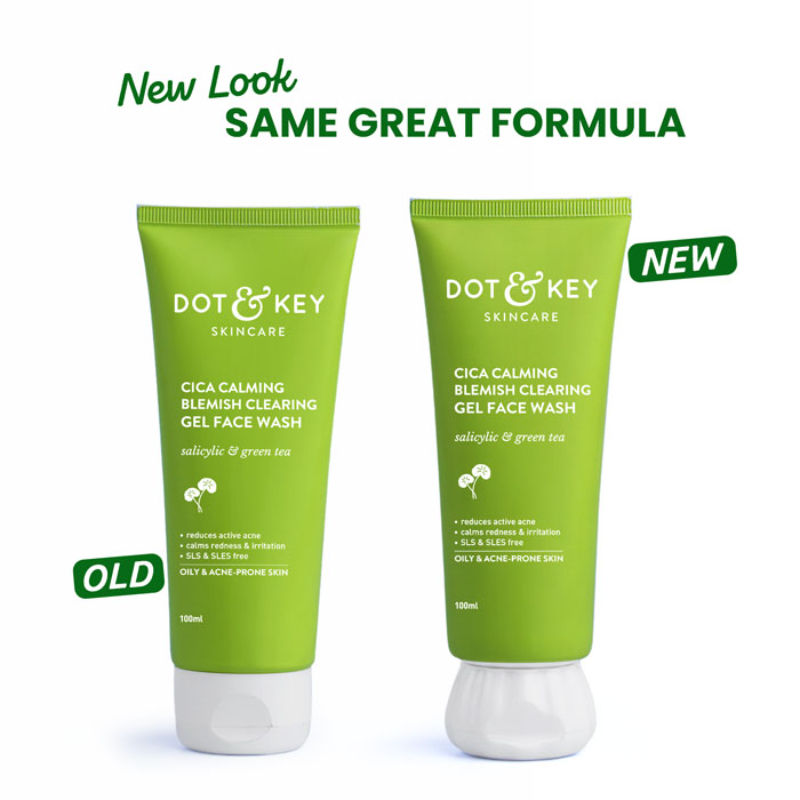 Dot & Key Cica Salicylic & Green Tea Facewash For Acne Prone Skin, Cleanses Pores & Excess Oil
