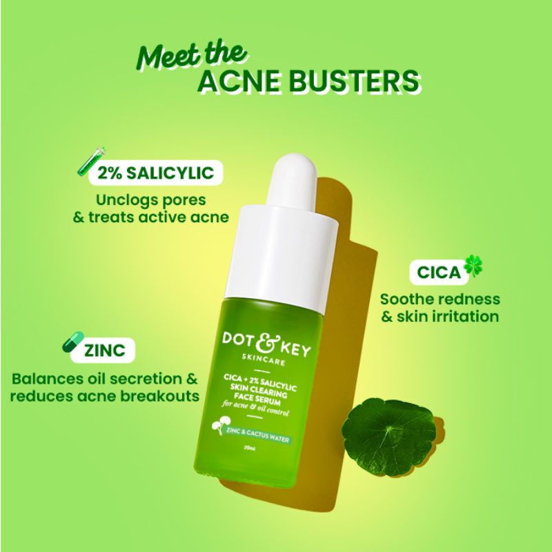 Dot & Key 2% Salicylic Cica Anti Acne Face Serum For Irritation & Unclogs Pores