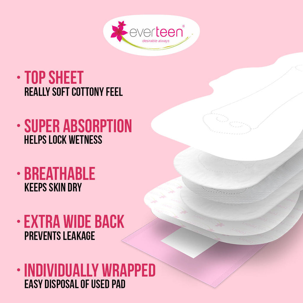 Everteen Period Care Xxl Soft Sanitary Pads Neem Safflower Heavy Flow, Rash-Free