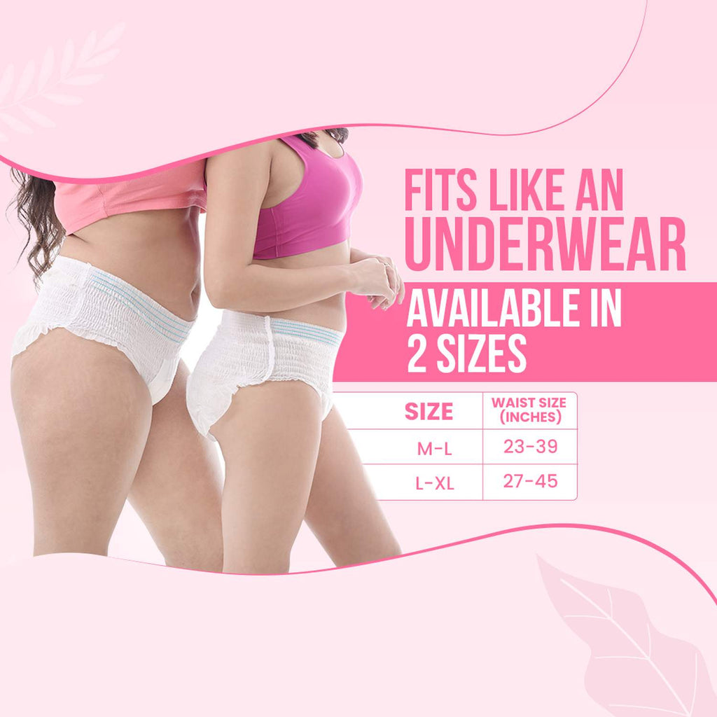 Everteen Disposable Overnight Period Panties for Heavy Flow, L-XL Panty