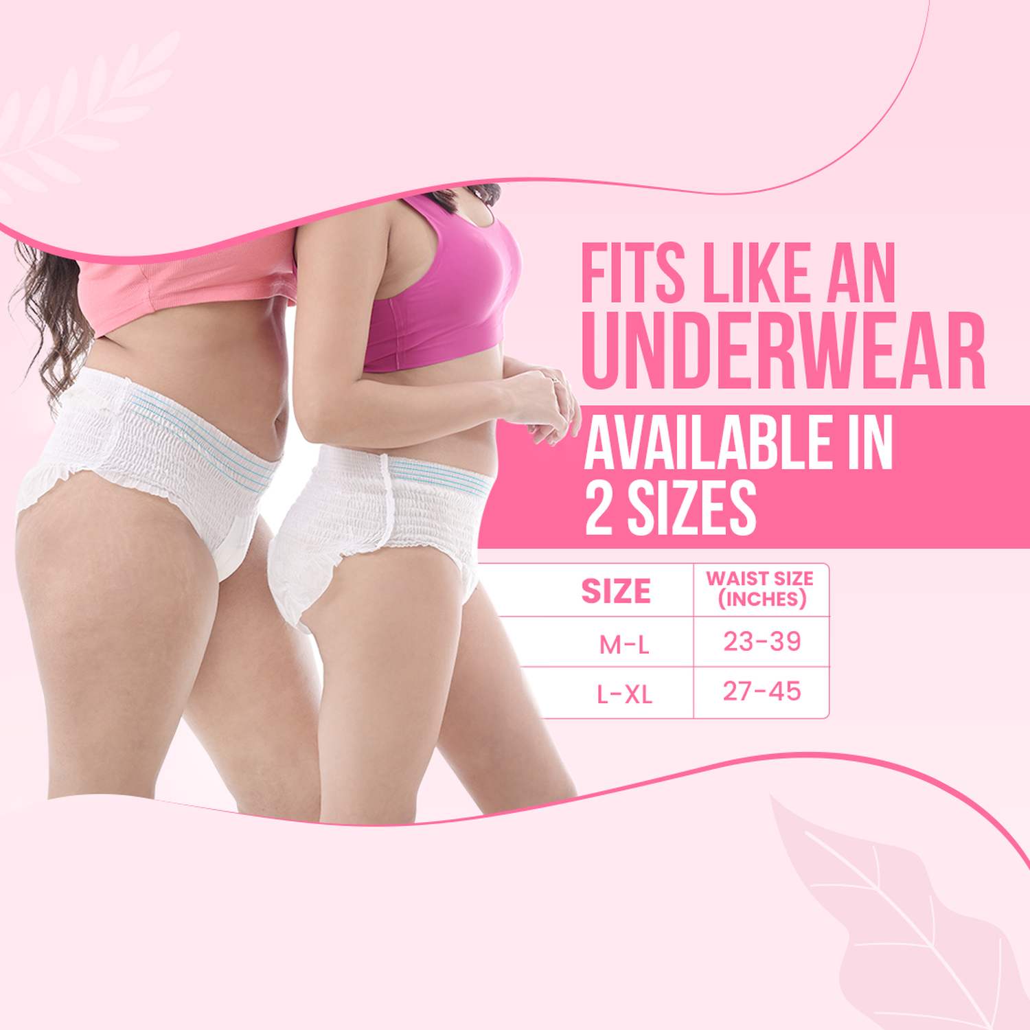 Everteen Disposable Overnight Period Panties for Heavy Flow, L-XL Panty