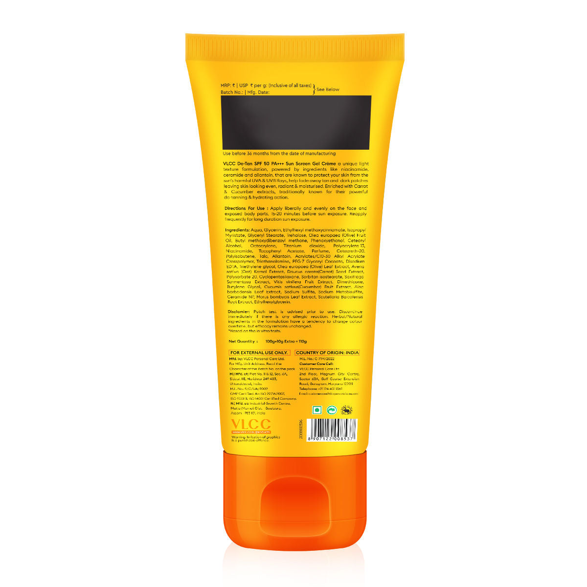 VLCC De Tan SPF 50 PA+++ Sunscreen Gel Cream