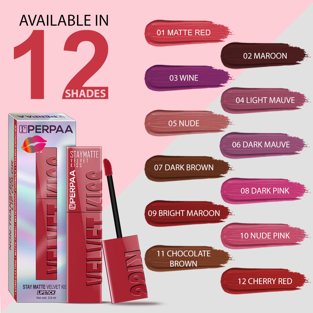 PERPAA Velvet Kiss Matte Waterproof Liquid Lipstick