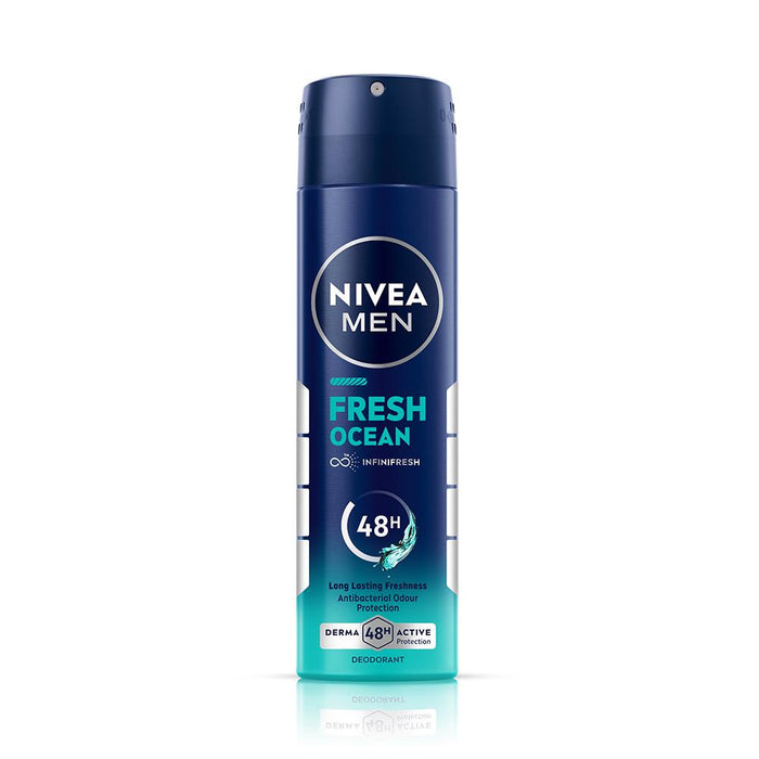 NIVEA MEN Deodorant, Fresh Ocean, 48h Long lasting Freshness with Fresh Aqua Scent