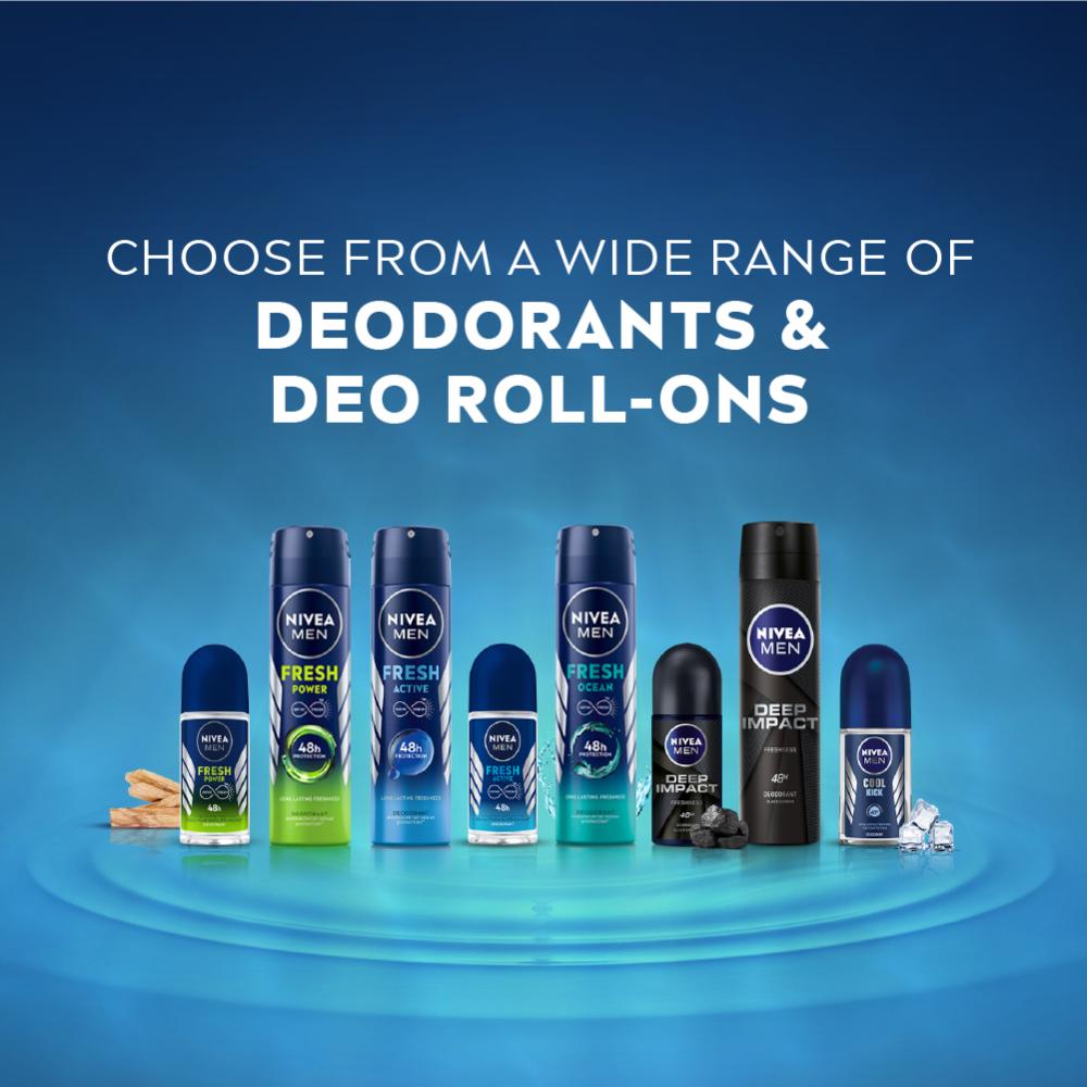 NIVEA MEN Deodorant, Fresh Ocean, 48h Long lasting Freshness with Fresh Aqua Scent