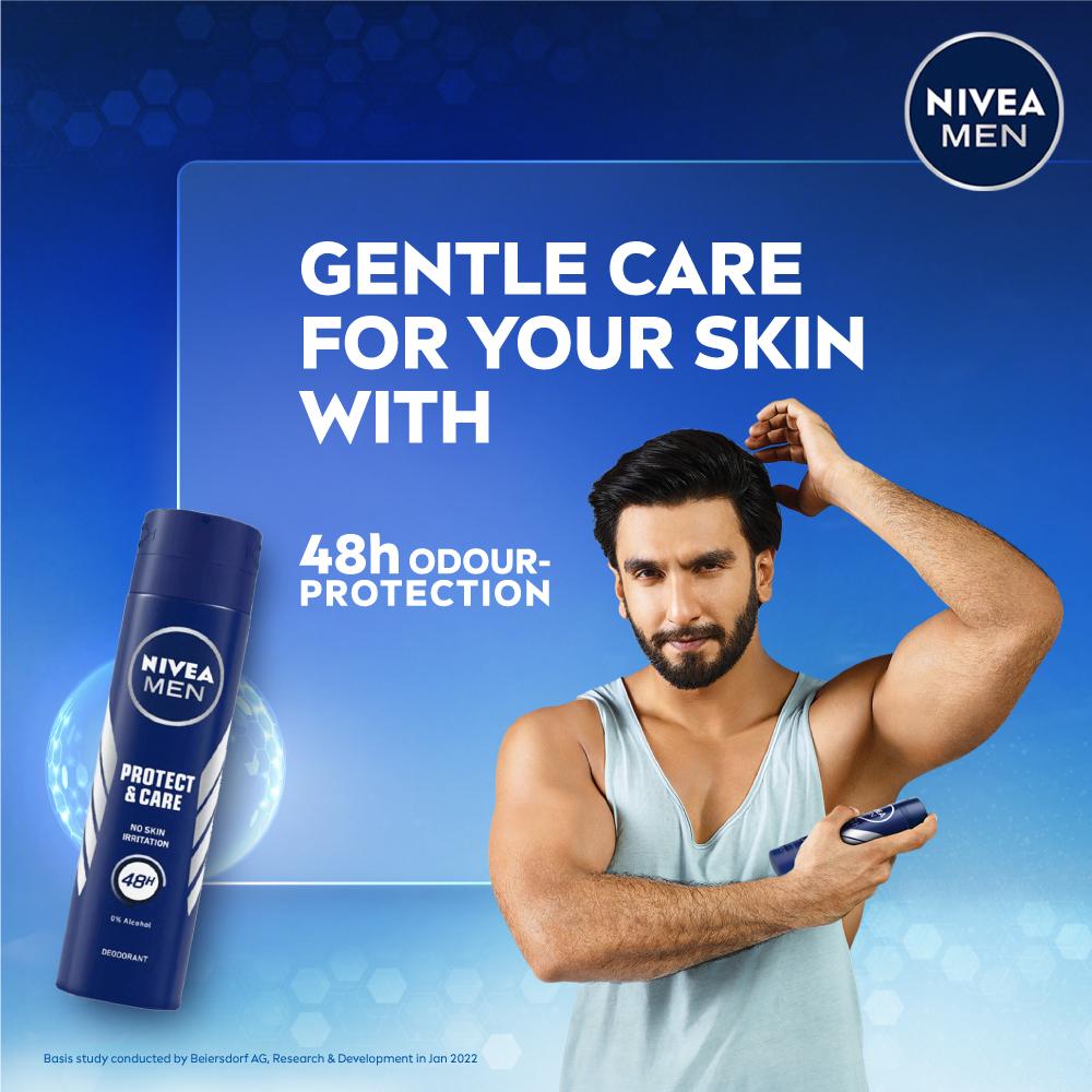 NIVEA MEN Deodorant, Protect & Care, No Skin Irritation & 48h Freshness