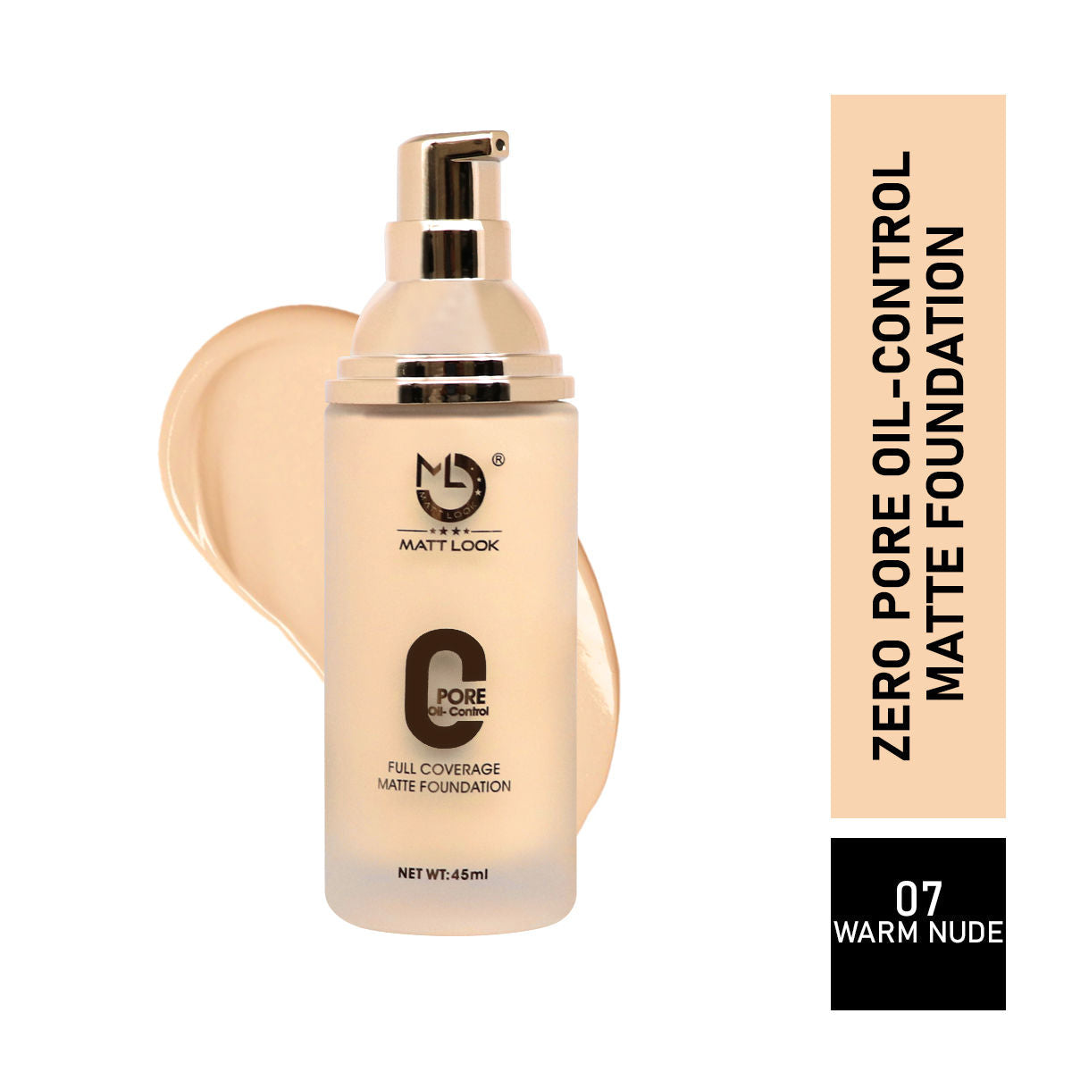 Matt look Zero Pore Oil Control Full Coverage Matte Foundation
