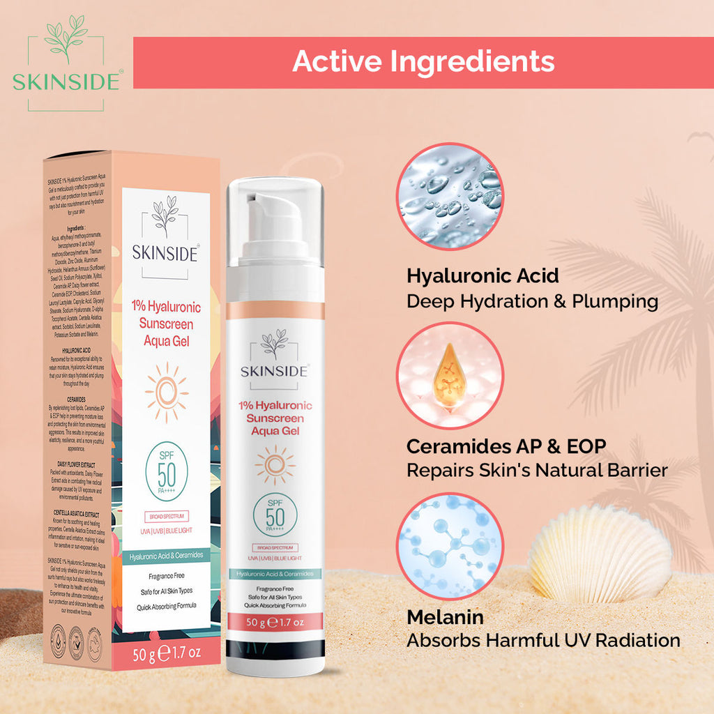 SKINSIDE 1% Hyaluronic Sunscreen Aqua Gel Ultra Light SPF 50 PA++++