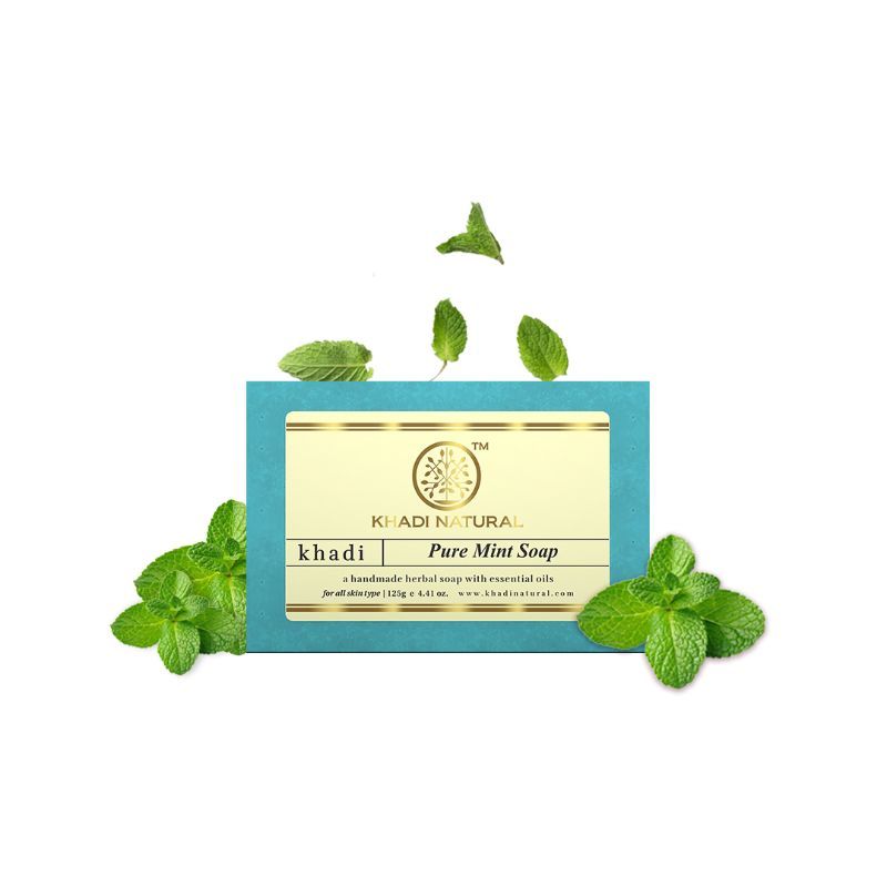 Khadi Natural Pure Mint Handmade Soap Rejuvenates Skin