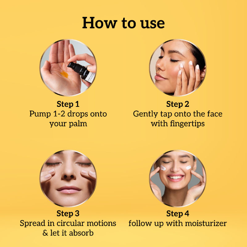 inatur Vitamin-C Serum with Hyaluronic Acid, Amla & Turmeric, Lightweight Formula for Glowing Skin