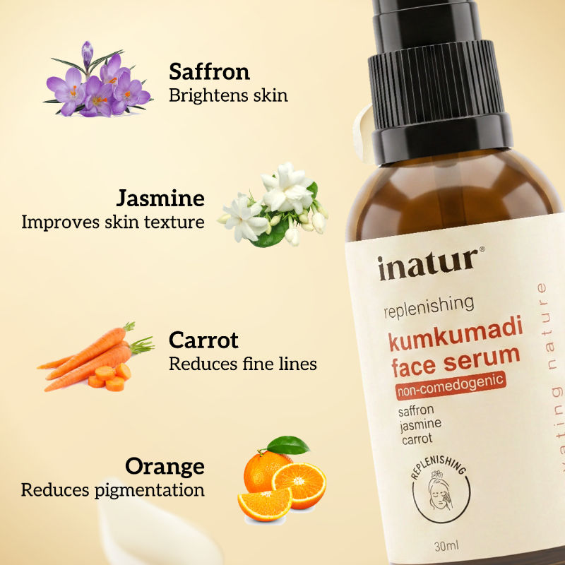 inatur Kumkumadi Face Serum, Ayurvedic Glow, Repairs Skin & Enhances Radiance