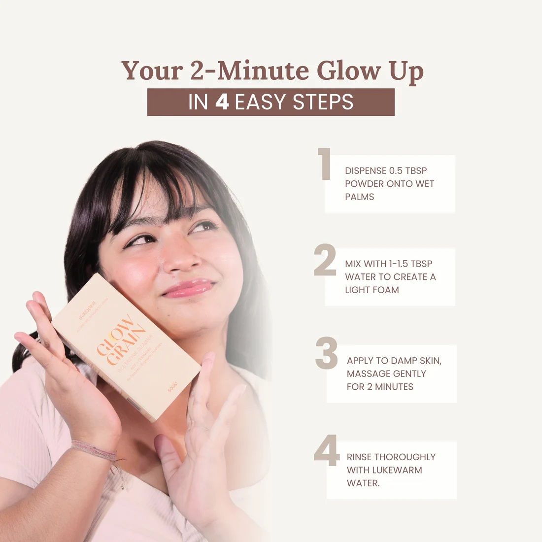SUROSKIE Glow Grain Rice Enzyme Cleanser For Glowing & Hydrated Skin