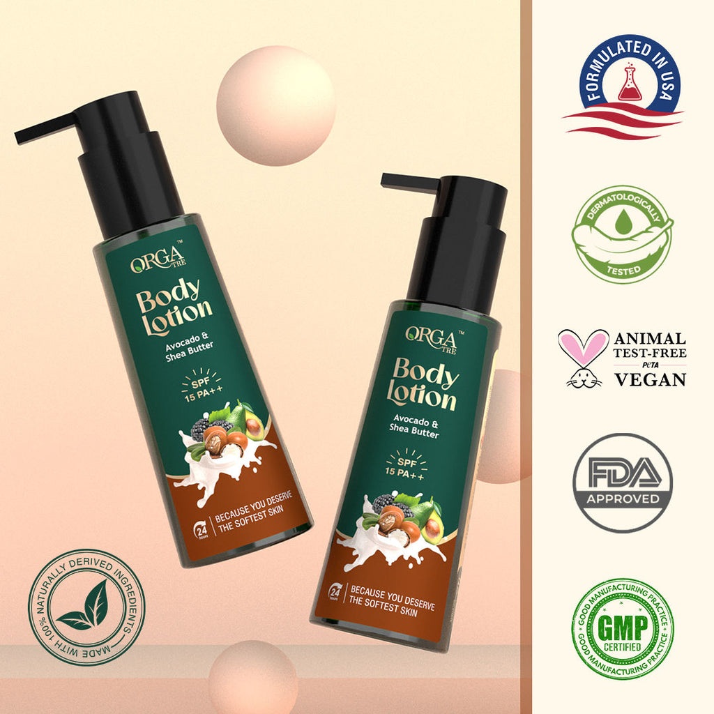 Orgatre Body Lotion With Avocado & Shea Butter, Spf 15 Pa++ – Moisturizes Dry Skin